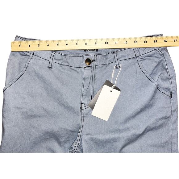 NWT Flamingo Cotton Stretch Mid-Rise Gray Pants Women's Large 32X31 - Picture 2 of 7